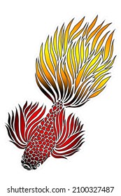 Beautiful gradient colourful betta fish design  illustration for wallpaper background ads clothing logo or presentation template