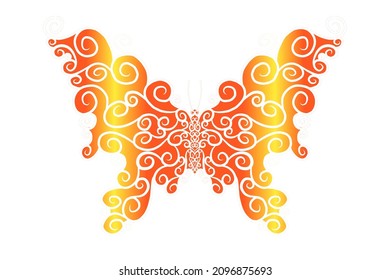 Hermosa ilustración de diseño de mariposa coloreada gradiente para anuncios de fondo de papel pintado o plantilla de presentación