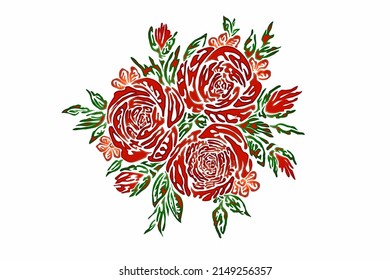Schöne Farbverlauf-bunte Rosenblumen Design-Illustration für Tapete-Hintergrund-Werbung oder Logo
