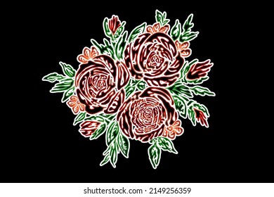 Beautiful gradient colourful rose flowers design  illustration for wallpaper background ads clothing or logo
