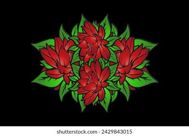 Beautiful gradient colourful TULIP flowers design illustration for wallpaper background ads clothing or wedding invitation
