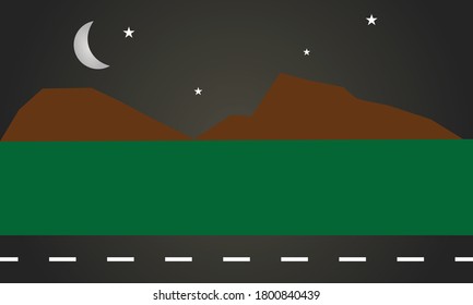Beautiful Gradient Night Landscape Vector
