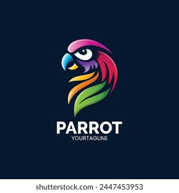 Beautiful Gradient Parrot logo design template