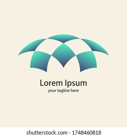 beautiful gradient stadium logo icon concept