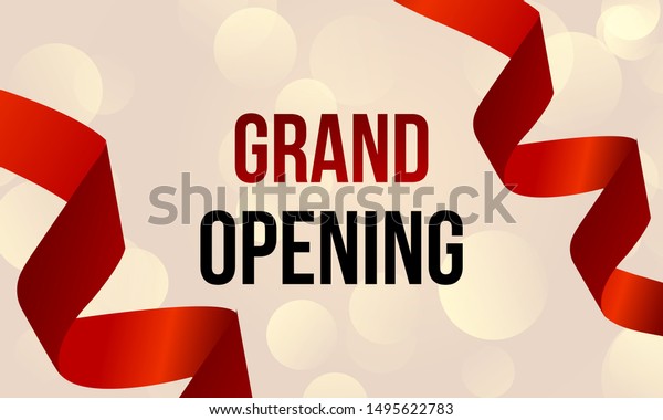 Beautiful Grand Opening Banner Red Gradient Stock Vector (Royalty Free ...