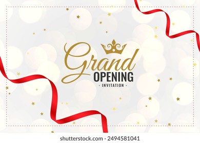 beautiful grand opening invitation ceremony banner for business launch vector