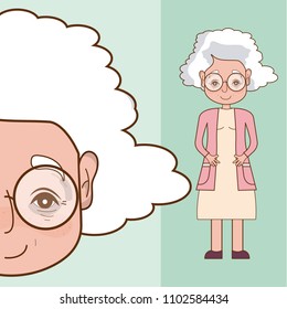 Beautiful grandmother cartoon