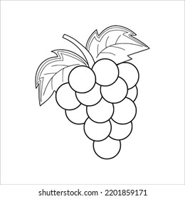 beautiful Grapes line art images,Grapes outline drawing,Grapes vector art and Grapes illustrations art