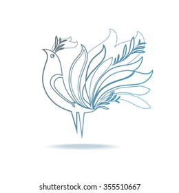 Beautiful graphic bird. Vector image.