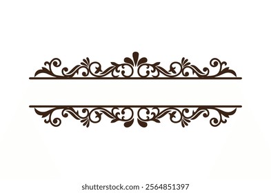 beautiful graphic with a black elegant plant ornament on an isolated background