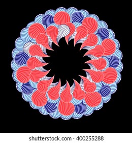 Beautiful graphic circular element on a black background