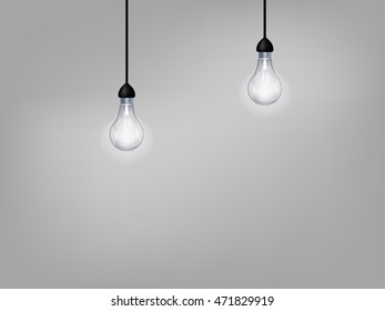 beautiful graphic design of light bulb on gray background with copy space