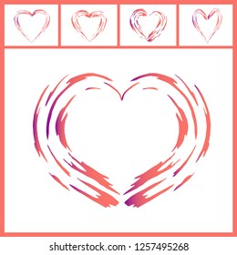 Beautiful graphic heart collection in Living Coral color.