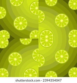 Beautiful graphic illustration pattern, lemon pattern, beautiful green-yellow tone.