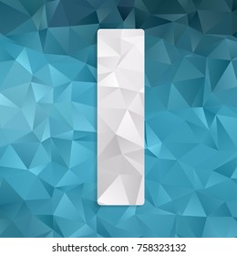 Beautiful graphic low poly alphabet / letter I / symbol on blue polygon background alphabet mosaic font, for design. vector illustration eps 10.