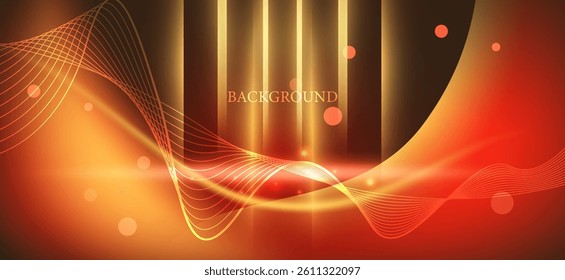 A beautiful graphic pattern background. The main color tones are red and orange. There are curves and waves that give a sense of movement and dynamics. Suitable for various graphic designs.