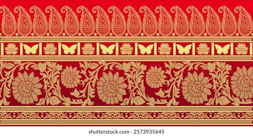 beautiful graphic saree design and this sari design is in Indian style which is for textile fashion industry and it can be used as wallpaper backdrop and website bg this style is originated in india 