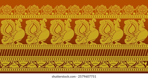 beautiful graphic saree design and this sari design is in Indian style which is for textile fashion industry and it can be used as wallpaper backdrop and website bg this style is originated in india 