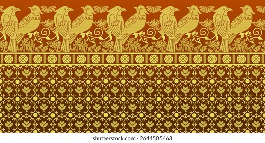 beautiful graphic saree design and this sari design is in Indian style which is for textile fashion industry and it can be used as wallpaper backdrop and website bg this style is originated in india 