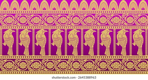 beautiful graphic saree design and this sari design is in Indian style which is for textile fashion industry and it can be used as wallpaper backdrop and website bg this style is originated in india 