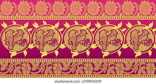beautiful graphic saree design and this sari design is in Indian style which is for textile fashion industry and it can be used as wallpaper backdrop and website bg this style is originated in india 
