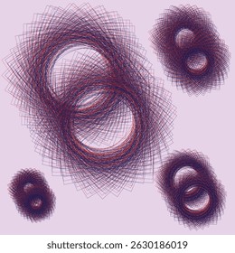 Beautiful graphic spiral blue light shapes on black background