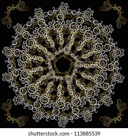 Beautiful graphic vignette on black background