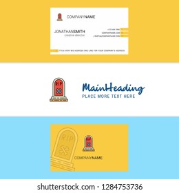 Beautiful Grave  Logo and business card. vertical Design Vector