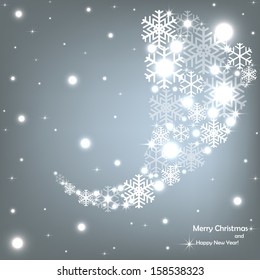 Beautiful gray background with sparkles and snowflakes.Vector  illustration
