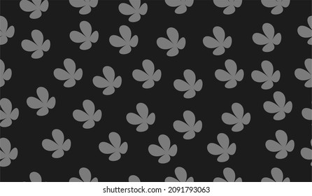 Beautiful, gray butterflies on a black background. Background picture. Vector pattern