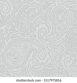 Beautiful gray and light neutral batik pattern drawing techniques that use manual hand methods, for backgrounds, carpets, wallpapers, clothing, wrappers, fabrics, classic and vintage.