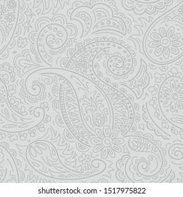 Beautiful gray and light neutral batik pattern drawing techniques that use manual hand methods, for backgrounds, carpets, wallpapers, clothing, wrappers, fabrics, classic and vintage.
