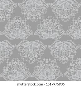 Beautiful gray and light neutral batik pattern drawing techniques that use manual hand methods, for backgrounds, carpets, wallpapers, clothing, wrappers, fabrics, classic and vintage.