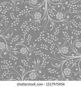 Beautiful gray and light neutral batik pattern drawing techniques that use manual hand methods, for backgrounds, carpets, wallpapers, clothing, wrappers, fabrics, classic and vintage.