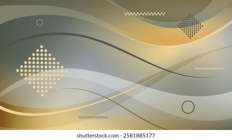 Beautiful gray mustard abstract wallpaper with geometric elements. An excellent background for advertising, posters, postcards, business cards and your other projects. Vector.
