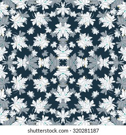 beautiful gray tree leaves on a dark background vector illustration