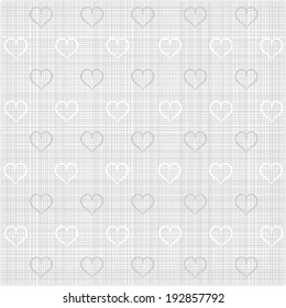 Beautiful gray and white heart seamless pattern background, abstract hearts polka dot pattern with retro texture. vintage, vector art image illustration.