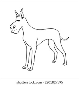 beautiful Great Dane line art images,Great Dane outline drawing,vector art and Great Dane illustrations art