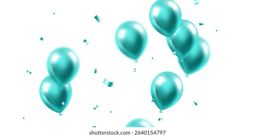 Beautiful green 3D balloons illustration background vector banner template