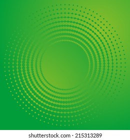 Beautiful green abstract background with circle halftone effect