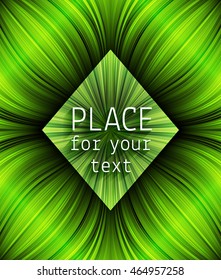 Beautiful green background with glowing lines and place for your text