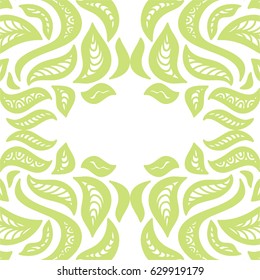Beautiful green background of leaves. Vector illustration.