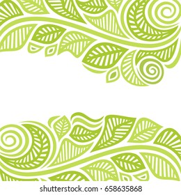 Beautiful green background of leaves. Vector illustration.