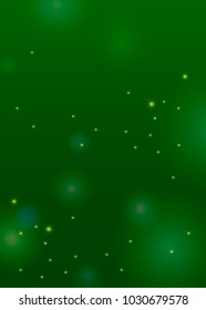 Beautiful green background for  St. Patrick's day design or greeting card. Vector illustration with sparkles and lights