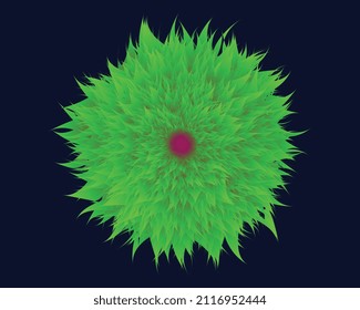 Beautiful Green blend flower on the blue background