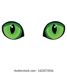 Beautiful Green Cat Eyes Simple Flat Stock Vector (Royalty Free ...