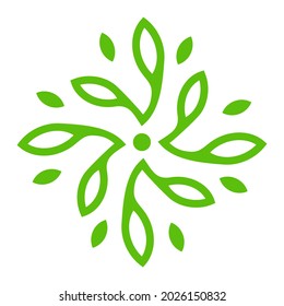 beautiful green circle floral logo
