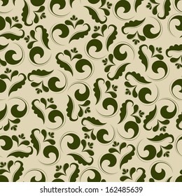 beautiful green color floral seamless pattern design background.Eps10 