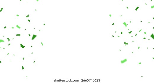Hermoso fondo de patrón de confeti verde con zigzag hacia abajo para la celebración. Ilustración vectorial de decoración festiva.
