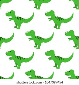 Beautiful green dinosaur on a white background. Predators in a flat style. Cartoon animals reptiles for web pages.
Stock vector illustration for decor, design, textile baby,
wallpaper, wrapping paper